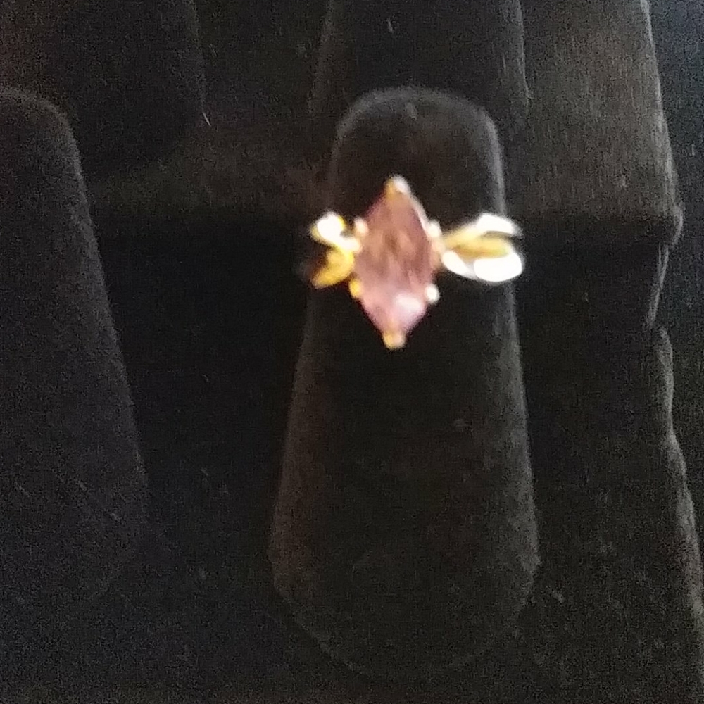 Seta Sterling Silver Marquise Pink Sapphire Ring